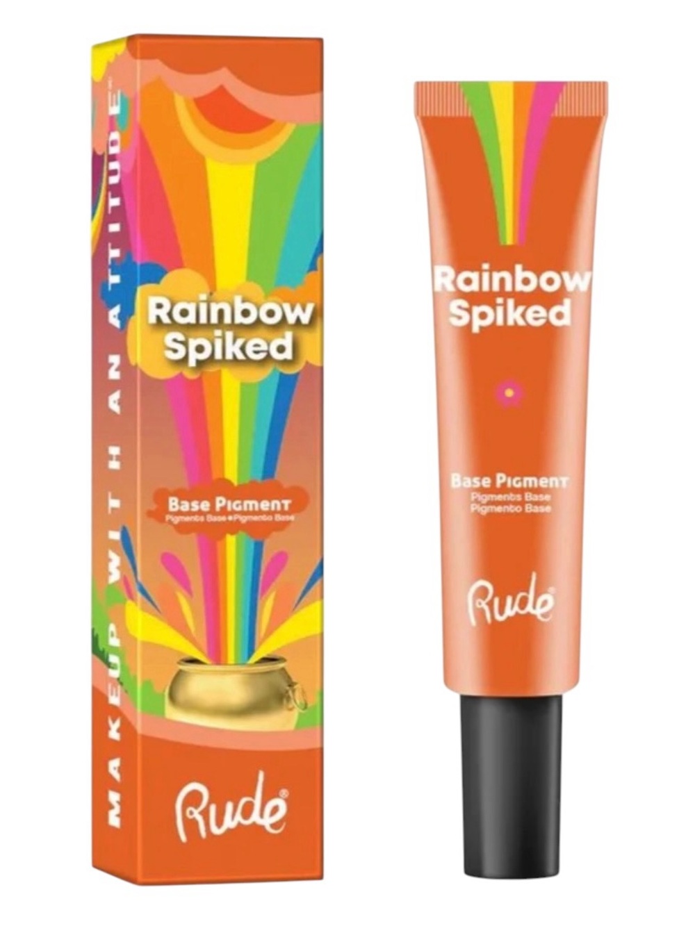New Rude Cosmetics Orange Rainbow Spiked Base Primer Pigment Enhancer Intensifie